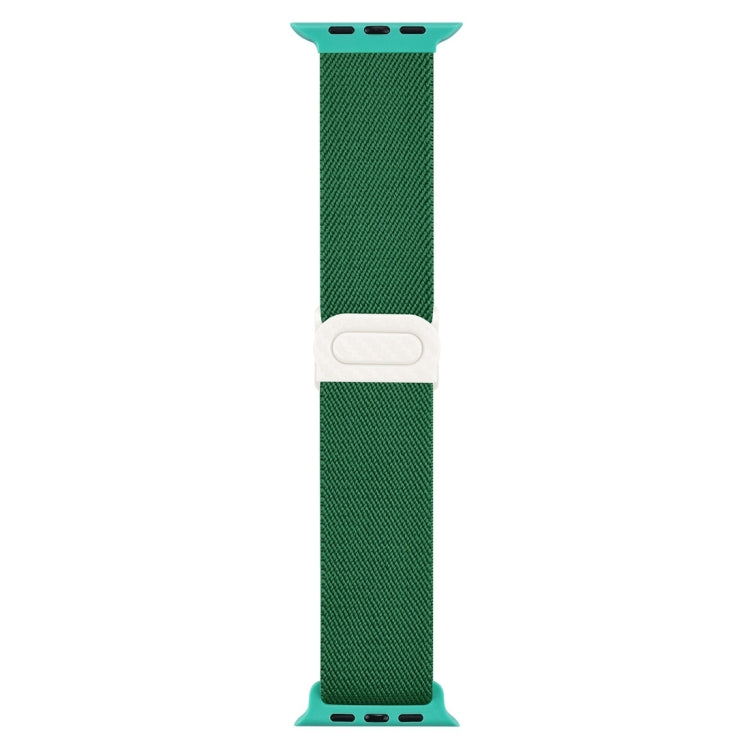 For Apple Watch SE 2022 40mm Carbon Fiber Texture Snap Buckle Nylon Watch Band(Green) - free shipping - PMC TechLife - Order now!