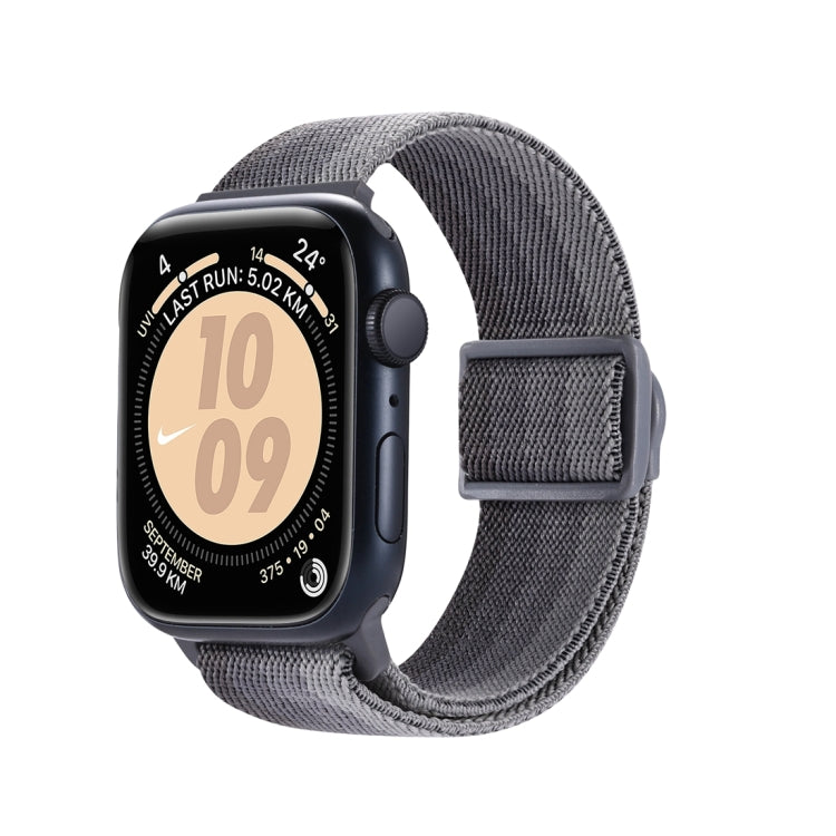 For Apple Watch SE 2022 44mm Carbon Fiber Texture Snap Buckle Nylon Watch Band(Gradient Grey) - free shipping - PMC TechLife - Order now!