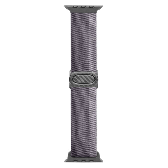 For Apple Watch Series 6 40mm Carbon Fiber Texture Snap Buckle Nylon Watch Band(Gradient Grey)