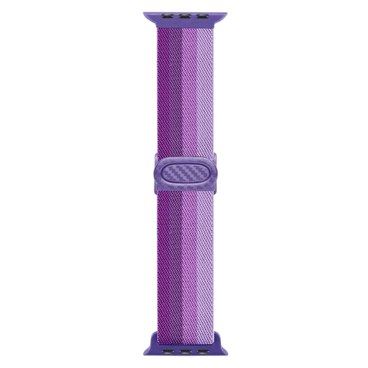 For Apple Watch Series 6 40mm Carbon Fiber Texture Snap Buckle Nylon Watch Band(Gradient Purple) - free shipping - PMC TechLife - Order now!