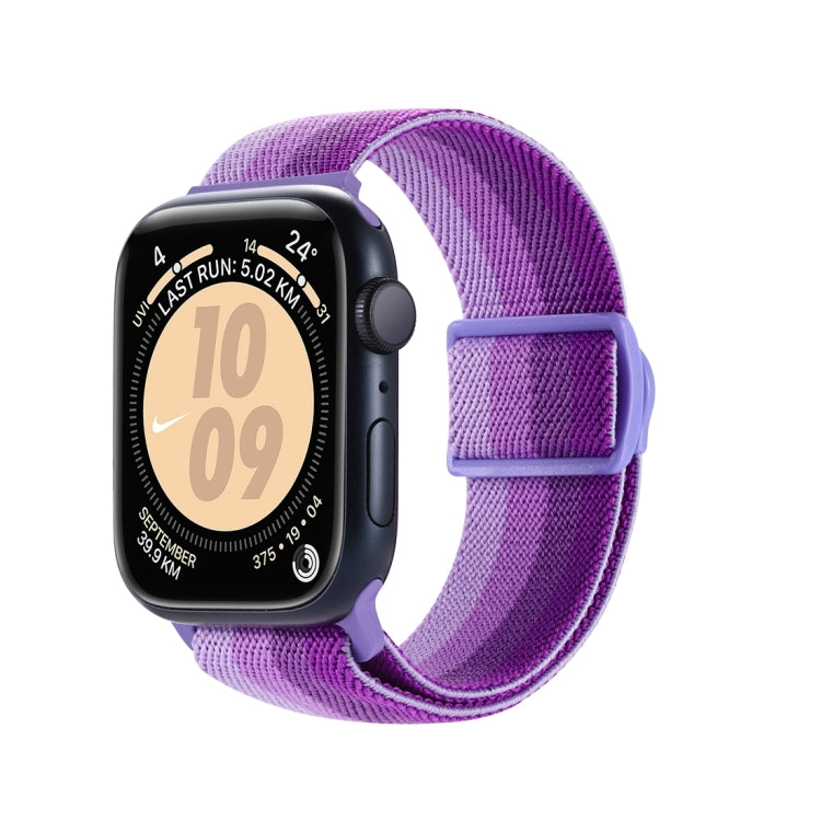 For Apple Watch Series 6 40mm Carbon Fiber Texture Snap Buckle Nylon Watch Band(Gradient Purple) - free shipping - PMC TechLife - Order now!