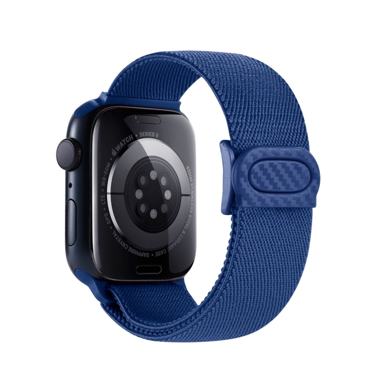 For Apple Watch Series 4 40mm Carbon Fiber Texture Snap Buckle Nylon Watch Band(Blue) - Watch Bands by PMC TechLife | Online Shopping South Africa | PMC TechLife | Buy Now Pay Later Mobicred
