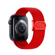 For Apple Watch 38mm Carbon Fiber Texture Snap Buckle Nylon Watch Band(Red)