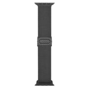For Apple Watch 38mm Carbon Fiber Texture Snap Buckle Nylon Watch Band(Grey)