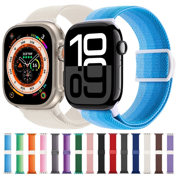 For Apple Watch Series 7 45mm Carbon Fiber Texture Snap Buckle Nylon Watch Band(Starlight) - free shipping - PMC TechLife - Order now!