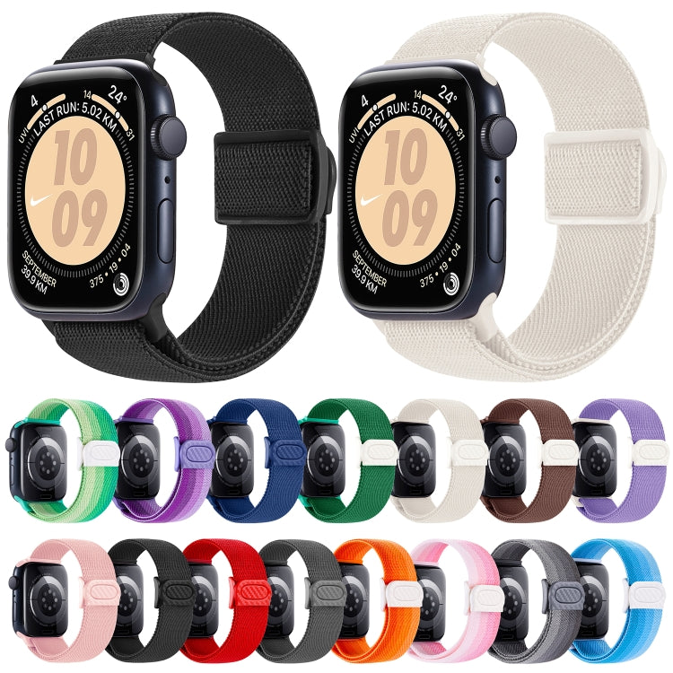 For Apple Watch SE 2022 40mm Carbon Fiber Texture Snap Buckle Nylon Watch Band(Gradient Green) - Watch Bands by PMC TechLife | Online Shopping South Africa | PMC TechLife