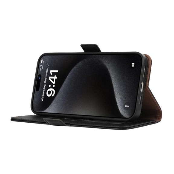 For iPhone 17 Air ABEEL Side-Magnetic Litchi Pattern Leather RFID Phone Case(Black)