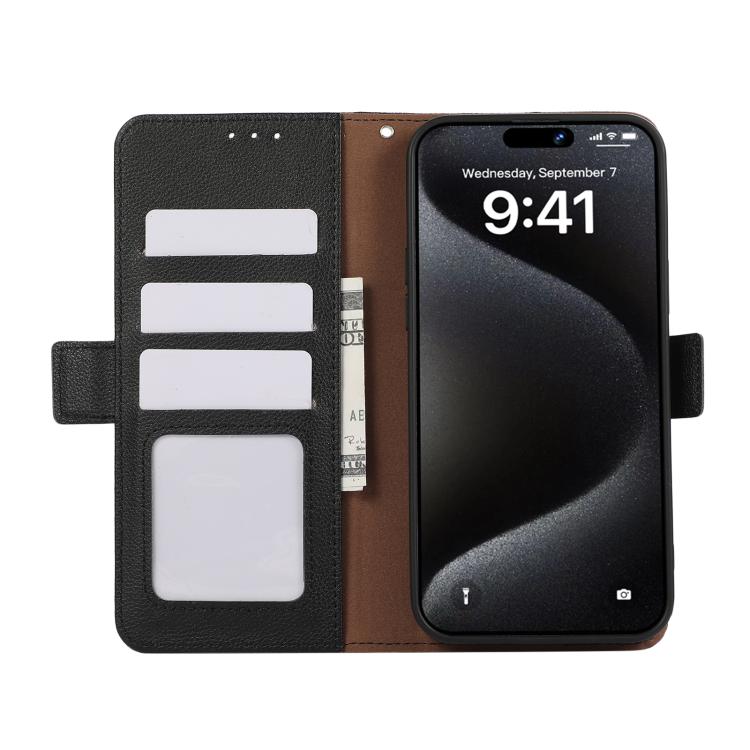 For iPhone 17 Pro ABEEL Side-Magnetic Litchi Pattern Leather RFID Phone Case(Black) - free shipping - PMc TechLife - Order now!