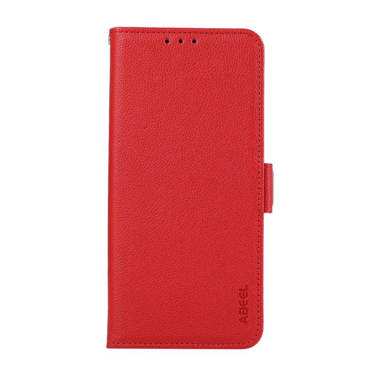 For iPhone 17 Pro ABEEL Side-Magnetic Litchi Pattern Leather RFID Phone Case(Red)
