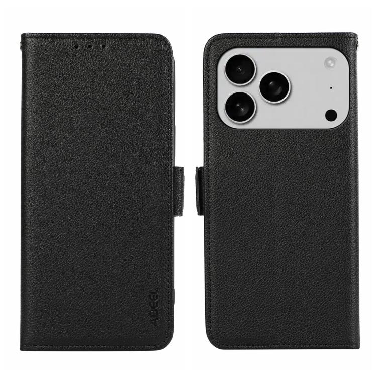 For iPhone 17 Pro Max ABEEL Side-Magnetic Litchi Pattern Leather RFID Phone Case(Black) - free shipping - PMc TechLife - Order now!