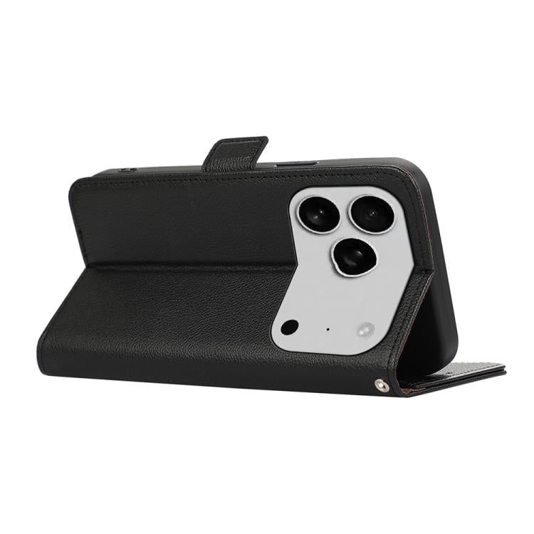 For iPhone 17 Pro Max ABEEL Side-Magnetic Litchi Pattern Leather RFID Phone Case(Black) - free shipping - PMc TechLife - Order now!