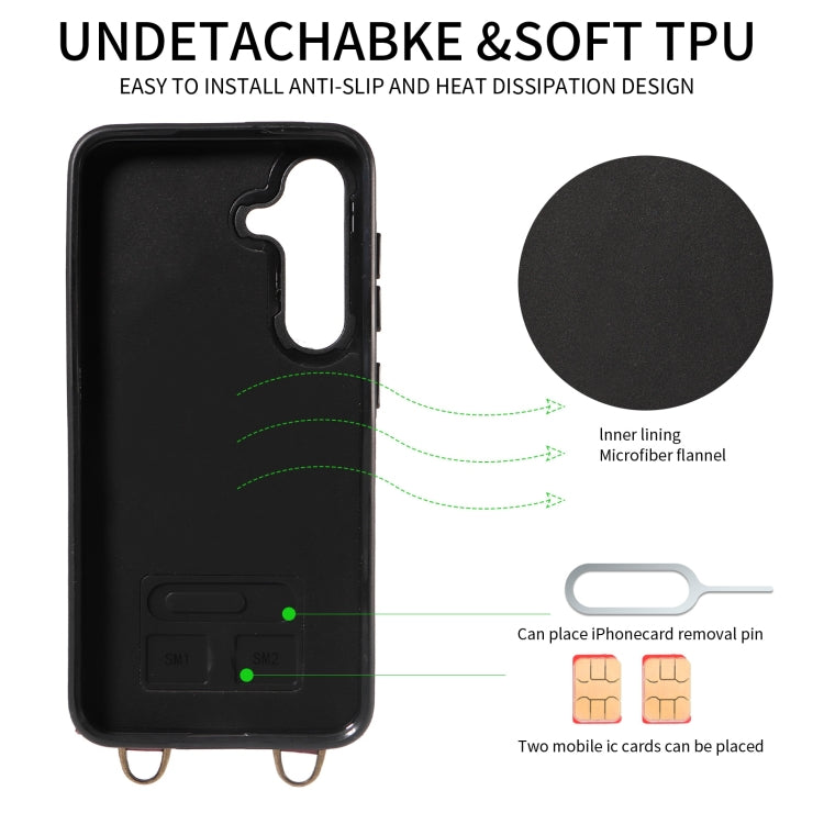 For Samsung Galaxy S24+ 5G Crossbodys Wallet Bag Ring Holder Leather Phone Case(Green)