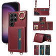 For Samsung Galaxy S24 Ultra 5G Crossbodys Wallet Bag Ring Holder Leather Phone Case(Red) - Galaxy S24 Ultra 5G Cases by PMC Jewellery | Online Shopping South Africa | PMC Jewellery | Buy Now Pay Later Mobicred