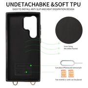 For Samsung Galaxy S24 Ultra 5G Crossbodys Wallet Bag Ring Holder Leather Phone Case(Black)