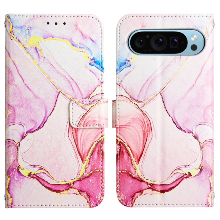 For Google Pixel 9 PT003 Marble Pattern Flip Leather Phone Case(Rose Gold) - Google Cases by PMC TechLife | Online Shopping South Africa | PMC TechLife | Buy Now Pay Later Mobicred