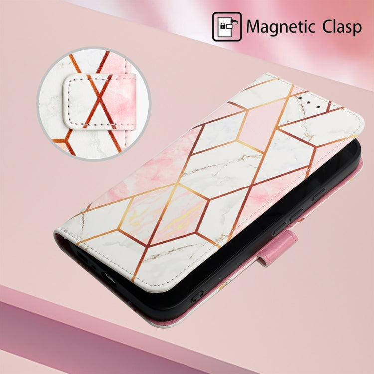 For Google Pixel 9 PT003 Marble Pattern Flip Leather Phone Case(Pink White) - Google Cases by PMC TechLife | Online Shopping South Africa | PMC TechLife | Buy Now Pay Later Mobicred