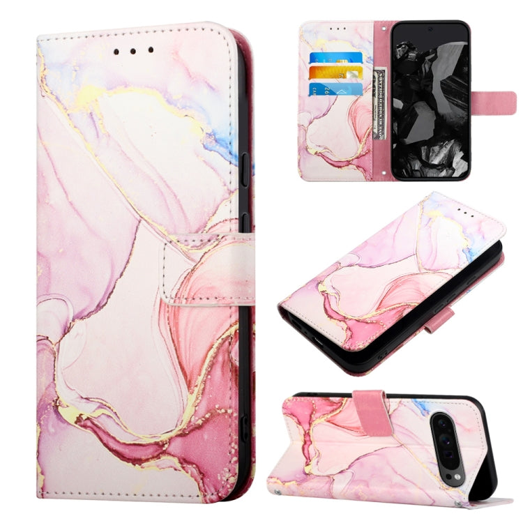 For Google Pixel 9 Pro PT003 Marble Pattern Flip Leather Phone Case(Rose Gold) - Google Cases by PMC TechLife | Online Shopping South Africa | PMC TechLife | Buy Now Pay Later Mobicred