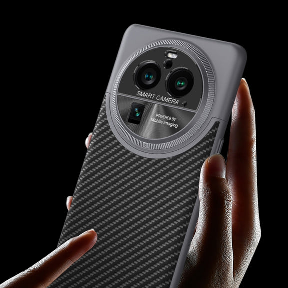 For OPPO Find X6 Pro GKK Mortise-Tenon Connection Contrast Color Leather Shockproof Phone Case(Carbon Fibre)
