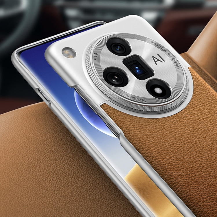For OPPO Find X7 Ultra GKK Mortise-Tenon Connection Contrast Color Leather Shockproof Phone Case(Blue)