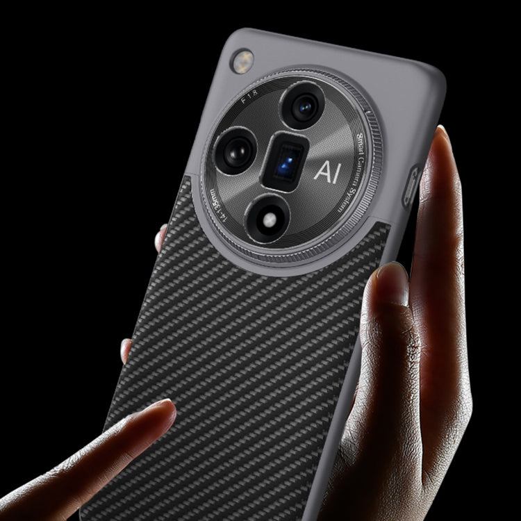 For OPPO Find X7 Ultra GKK Mortise-Tenon Connection Contrast Color Leather Shockproof Phone Case(Carbon Fibre)