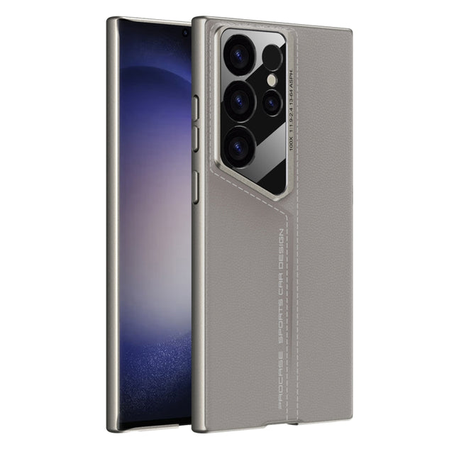For Samsung Galaxy S23 Ultra 5G GKK Blade Ultra-thin Leather Full Coverage Phone Case(Grey)