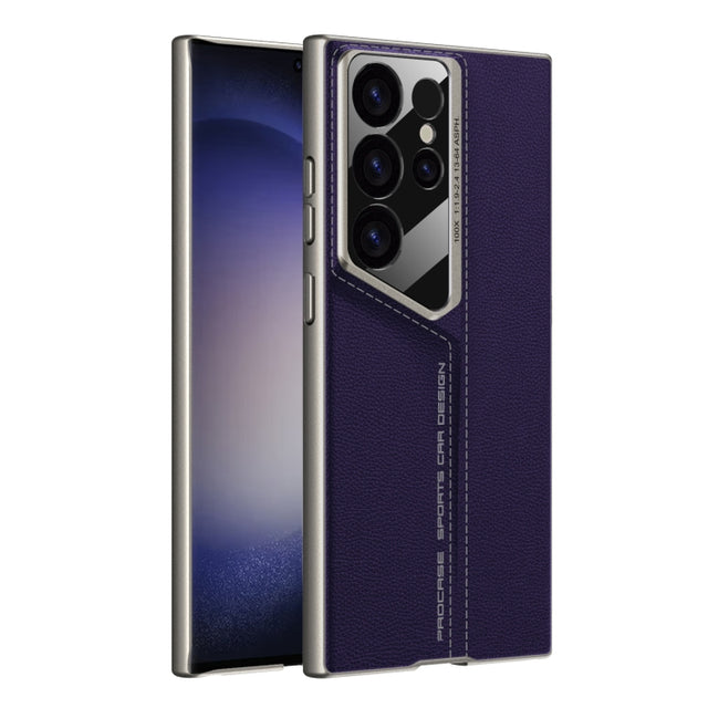 For Samsung Galaxy S23 Ultra 5G GKK Blade Ultra-thin Leather Full Coverage Phone Case(Purple)