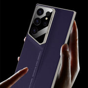 For Samsung Galaxy S23 Ultra 5G GKK Blade Ultra-thin Leather Full Coverage Phone Case(Carbon Fibre)