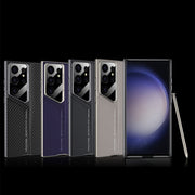 For Samsung Galaxy S24 Ultra 5G GKK Blade Ultra-thin Leather Full Coverage Phone Case(Carbon Fibre)