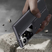 For Samsung Galaxy S24 Ultra 5G GKK Blade Ultra-thin Leather Full Coverage Phone Case(Carbon Fibre)