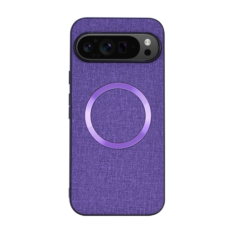 For Google Pixel 9 CD Magnetic Ring Cloth Texture PU Phone Case(Purple) - Google Cases by PMC TechLife | Online Shopping South Africa | PMC TechLife | Buy Now Pay Later Mobicred