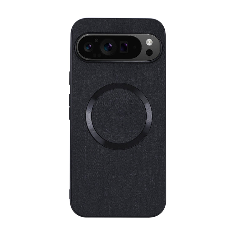 For Google Pixel 9 CD Magnetic Ring Cloth Texture PU Phone Case(Black) - Google Cases by PMC TechLife | Online Shopping South Africa | PMC TechLife | Buy Now Pay Later Mobicred