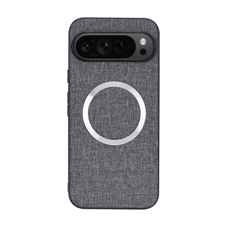 For Google Pixel 9 CD Magnetic Ring Cloth Texture PU Phone Case(Grey) - Google Cases by PMC TechLife | Online Shopping South Africa | PMC TechLife | Buy Now Pay Later Mobicred