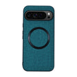 For Google Pixel 9 Pro CD Magnetic Ring Cloth Texture PU Phone Case(Green) - Google Cases by PMC TechLife | Online Shopping South Africa | PMC TechLife | Buy Now Pay Later Mobicred
