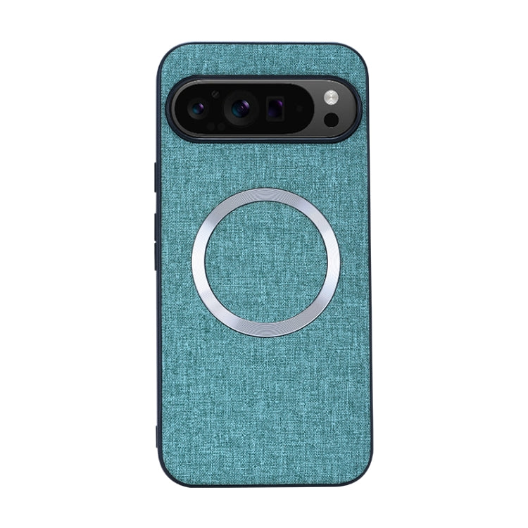 For Google Pixel 9 Pro CD Magnetic Ring Cloth Texture PU Phone Case(Blue) - Google Cases by PMC TechLife | Online Shopping South Africa | PMC TechLife | Buy Now Pay Later Mobicred