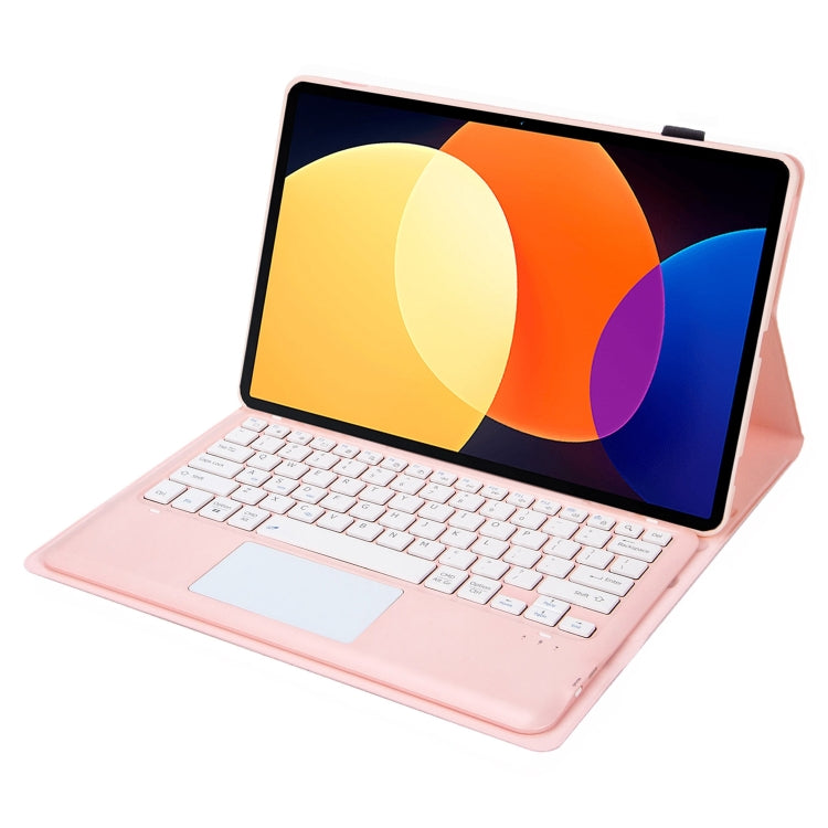 For Xiaomi Pad 6S Pro 12.4 Lambskin Texture Detachable Bluetooth Keyboard Leather Case with Touchpad(Pink) - Others Keyboard by PMC TechLife | Online Shopping South Africa | PMC TechLife