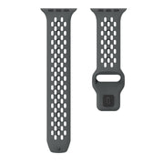 For Apple Watch Ultra 2 49mm Oval Holes Fluororubber Watch Band(Dark Grey)