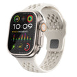 For Apple Watch Ultra 49mm Oval Holes Fluororubber Watch Band(Starlight) - Watch Bands by PMC TechLife | Online Shopping South Africa | PMC TechLife