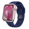 For Apple Watch SE 44mm Oval Holes Fluororubber Watch Band(Midnight Blue) - Watch Bands by PMC TechLife | Online Shopping South Africa | PMC TechLife
