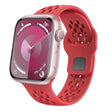 For Apple Watch Series 6 44mm Oval Holes Fluororubber Watch Band(Red) - Watch Bands by PMC TechLife | Online Shopping South Africa | PMC TechLife