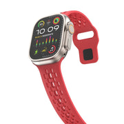 For Apple Watch Series 6 44mm Oval Holes Fluororubber Watch Band(Red)