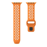 For Apple Watch Series 5 44mm Oval Holes Fluororubber Watch Band(Orange)