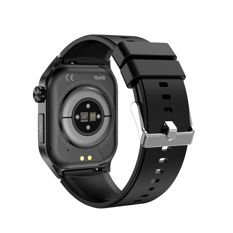 ET580 2.04 inch AMOLED Screen Sports Smart Watch Support Bluethooth Call /  ECG Function(Black Silicone Band) - Smart Watches by PMC TechLife | Online Shopping South Africa | PMC TechLife