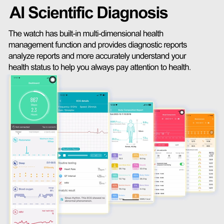 ET580 2.04 inch AMOLED Screen Sports Smart Watch Support Bluethooth Call /  ECG Function(Black Silicone Band) - Smart Watches by PMC TechLife | Online Shopping South Africa | PMC TechLife