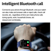 ET580 2.04 inch AMOLED Screen Sports Smart Watch Support Bluetooth Call /  ECG Function(Brown Leather Band)