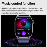ET580 2.04 inch AMOLED Screen Sports Smart Watch Support Bluetooth Call /  ECG Function(Brown Leather Band)