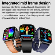 ET580 2.04 inch AMOLED Screen Sports Smart Watch Support Bluethooth Call /  ECG Function(Black Silicone Band)