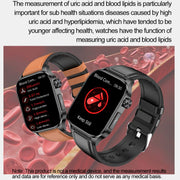 ET580 2.04 inch AMOLED Screen Sports Smart Watch Support Bluetooth Call /  ECG Function(Brown Leather Band)