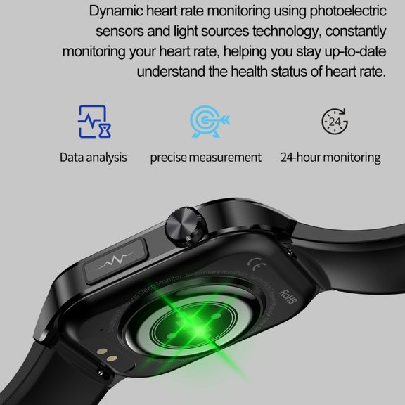 ET580 2.04 inch AMOLED Screen Sports Smart Watch Support Bluetooth Call /  ECG Function(Brown Leather Band)