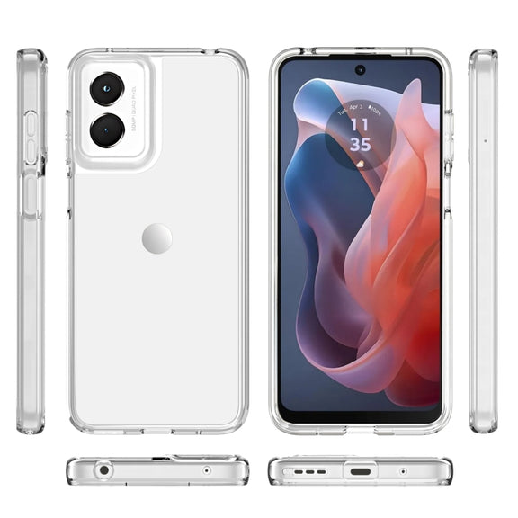 For Motorola Moto G Play 4G 2024 Terminator Style Shockproof Phone Case(Transparent)