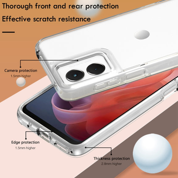 For Motorola Moto G Play 4G 2024 Terminator Style Shockproof Phone Case(Transparent)